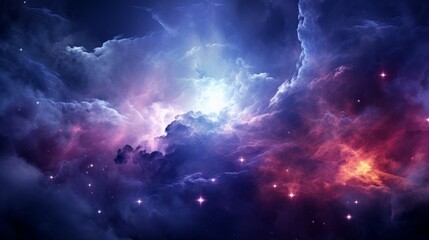 Wall Mural - Space background with realistic nebula and shining stars. Neural network AI generated art