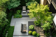 Luxury Terrace Garden View From Above