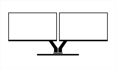 Simple Gaming Monitor computer Monitor mockup, computer monitor frame icon presented on white background.