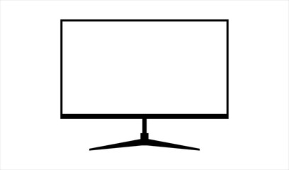 Simple Gaming Monitor computer Monitor mockup, computer monitor frame icon presented on white background.