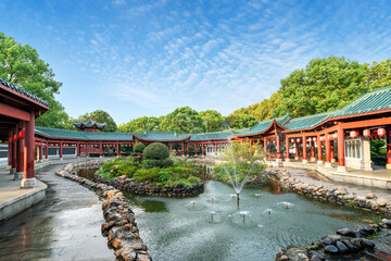 Wall Mural - Chinese-style historical building in Yueyang Tower Park, Yueyang, China.