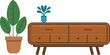 Interior furniture vector element illustration