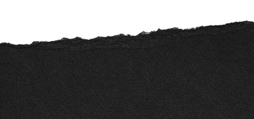 Wall Mural - torn black pages with uneven texture edges. set of ripped black paper sheets png isolated on transparent background. document or newspaper mockup.