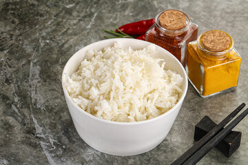 Steamed Basmati rice in the bowl