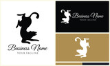 Fototapeta Dinusie - silhouette vector tiger logo template