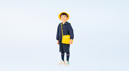 Poster - 通園する幼稚園児・保育園児の男の子（切り抜き背景透過PNGも販売しております。作成者リンクから「PNG」で検索してください）