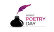 World Poetry Day Observed every year of March 21st, Vector banner, flyer, poster and social medial template design.