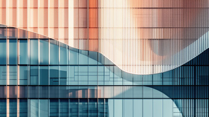 Poster - a building with different striped design on the walls, metal pattern architecture detail modern buil