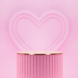 © Prathmesh T - Valentine's day scene background. Product presentation, mock up, show cosmetic product, Podium, stage pedestal or platform. 3D Illustration