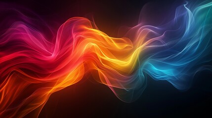 Wall Mural - fluid colorful abstract Background with black background generated by ai