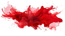 Red Splash Paint Stain On Transparent Background 
