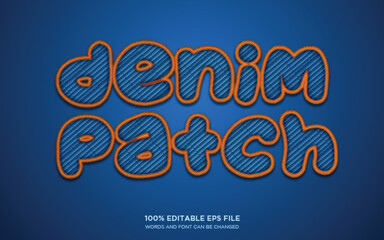 Fototapete - Denim fabric patch editable text style effect	
