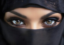 Close-up Portrait Of A Woman In Niqab