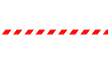 Red And White Caution Tape Isolated On White And Transparent Background. Warning, Danger, Crime Scene, Police, Safety Tape Vector Illustration Flat Style