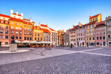 Fototapeta Psy - Old Town Square in Warsaw during a Sunny Day