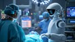 AI-driven robots assisting doctors in surgical procedures for higher precision.