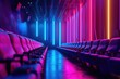Cinema neon color background. 