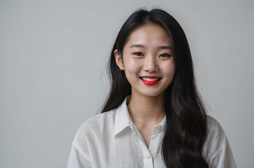 Poster - studio fashion portrait of a smiling young woman