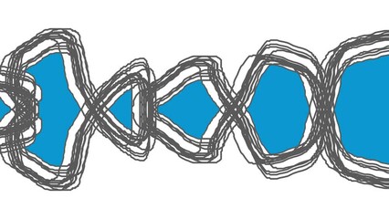 Wall Mural - A horizontally symmetrical pattern with colored areas changes the formation, simulating the movement of the overall mass.
