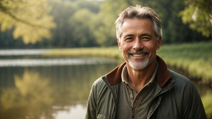 Wall Mural - portrait of a adult man in the nature