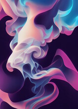 Ethereal Vaporwave Smoke Mist Abstract Background