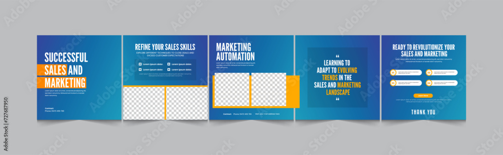 Sales marketing Instagram carousel, modern and minimal gradient ...