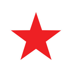 Red star symbol vector star icon star shape with white background