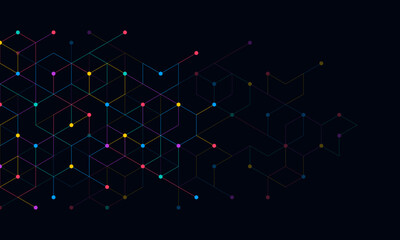 Wall Mural - abstract vector background with simple geometric figures and dots