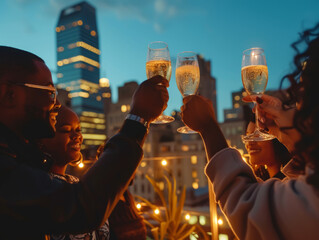 Canvas Print - Friends making a toast