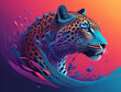 abstrakter Leoparden im Profil
