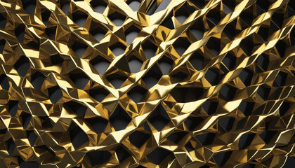 3d render, modern background with abstract black gold geometric shapes