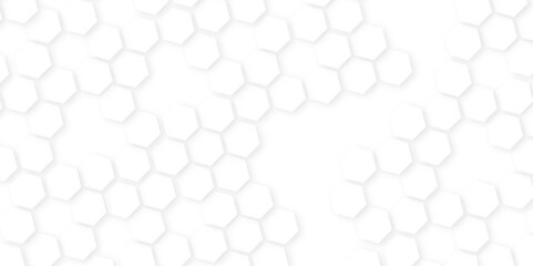 Sticker - hexagon concept design abstract technology background,Abstract white hexagon concept background,geometric mesh cell texture. modern futuristic wallpaper.hexagon background wallpaper with copy space.