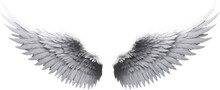 White Angel Wing Isolated On Transparent Background, Generative AI.