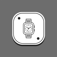 Canvas Print - Watch icon line in flat. Stock vector.