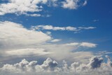 Fototapeta Niebo - Sky Covered With Azure White Clouds