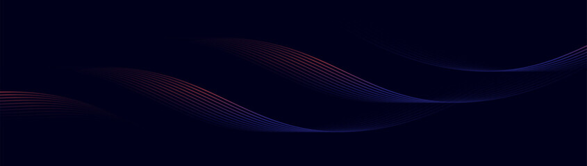 Aufkleber - Abstract background with blue glowing wavy lines overlaps the pattern. Modern minimal trendy shiny blue lines pattern. Vector illustration