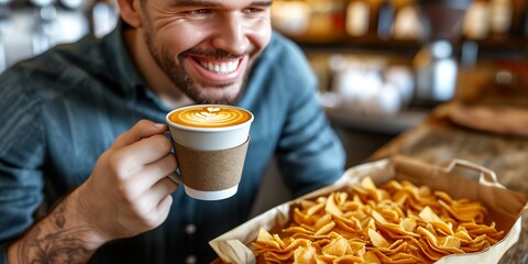 Canvas Print - man drinking tea