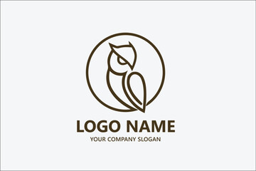 Owl vector log design template 