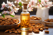 almond oil bottle with almond