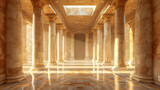 Fototapeta  - Interior of a royal palace castle of Roman empire in ancient times Generative AI Illustration