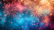 Fireworks vector banner with bokeh.Abstract festive and holiday background, generative ai