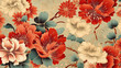 © 까쯔 황 - an oriental flower pattern.