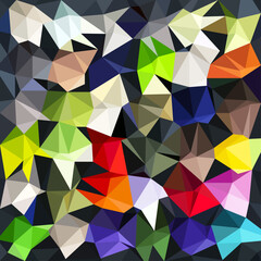Poster - Triangles multicolor background, color crystals. Low polygonal mosaic, creative origami shapes, vector design