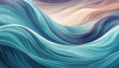 Wall Mural - Abstract blue wave background. Stylized water flow banner