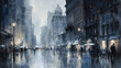 An impressionistic cityscape inspired.