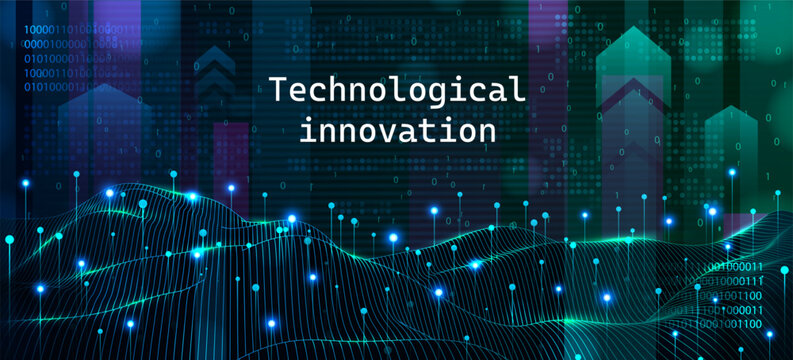 Tech abstract. Pattern data connect, network innovate science, graphic element AI technology, cyber development website analytics. Wireframe computer, futuristic innovation. Vector background code