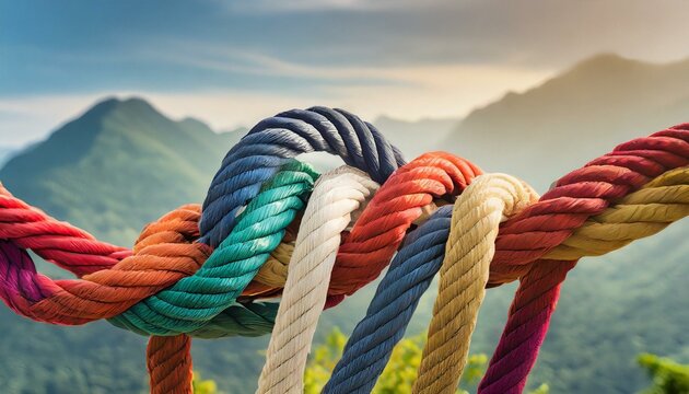 Braided Strength: Diverse Team Unites in a Colorful Tapestry of Partnership and Support