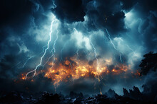 Ethereal Skies: Thunderous Symphony Unleashed In A Vast, Lightning-Filled Cloud