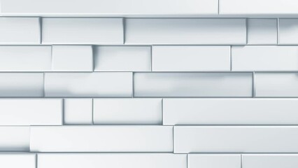 Fototapete - White 3d abstract background for bright business presentation. Empty space template with clean and minimal motion texture. Simple geometric pattern flowing video. Seamless loop.