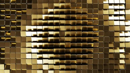 Poster - Award gold background. 3d render golden texture for winner celebration event. Shiny luxury motion pattern with bright sparkles for glamour party concept. Seamless loop.